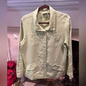 Chico’s 100% linen button front top/jacket